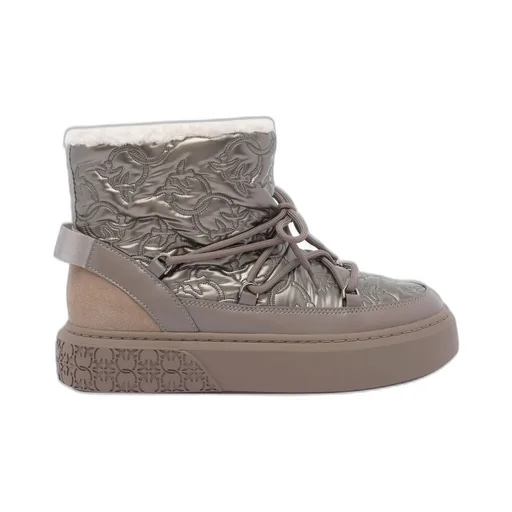 Pinko Round Toe Quilted Ankle Boots