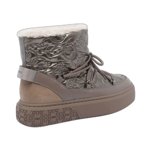 Pinko Round Toe Quilted Ankle Boots