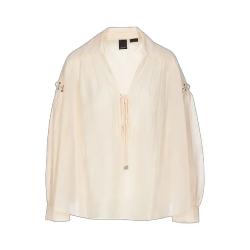 Pinko V-Neck Eyelet Detailed Blouse