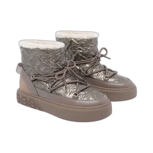 Pinko Round Toe Quilted Ankle Boots