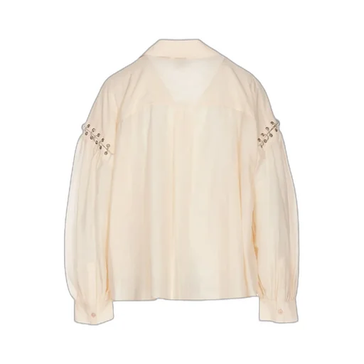 Pinko V-Neck Eyelet Detailed Blouse