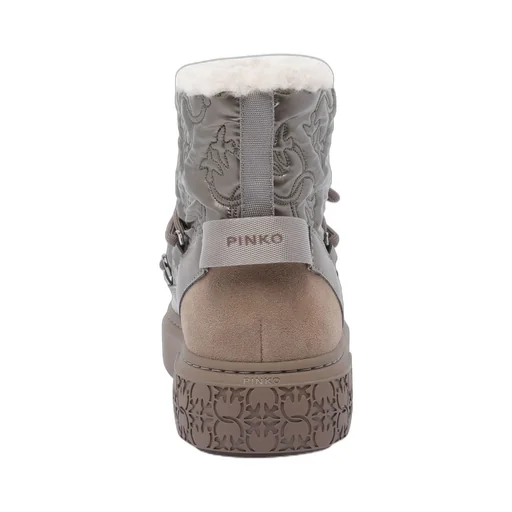 Pinko Round Toe Quilted Ankle Boots