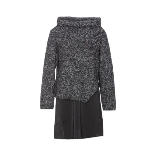 Pinko High-Neck Layered Knitted Dress