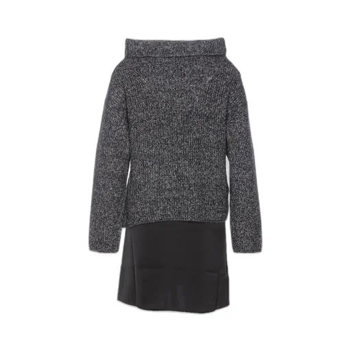 Pinko High-Neck Layered Knitted Dress