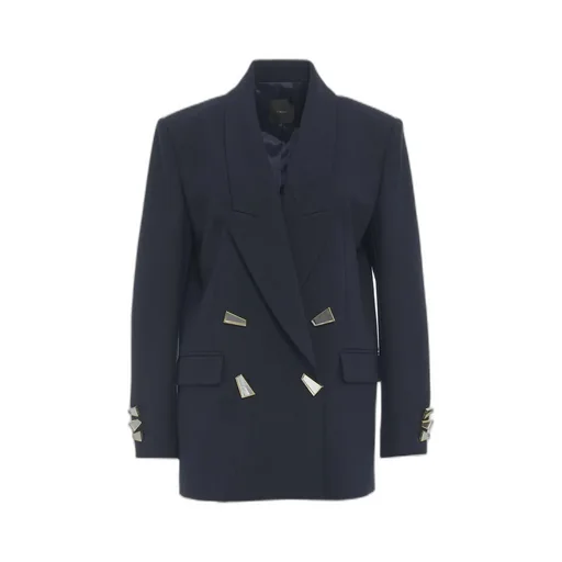 Pinko Mirror-Detailed Double Breasted Striped Blazer