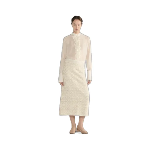 Mid-Length Macrocannage Straight Skirt