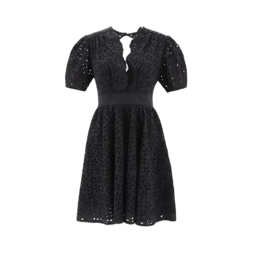 Pinko Broderie Anglaise V-Neck Mini Dress