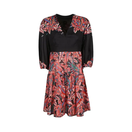 Pinko Tropical Printed Long-Sleeved Dress
