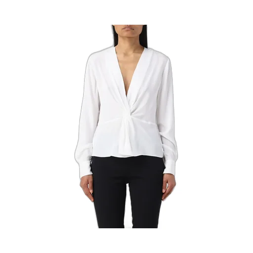 Pinko Twist-Detailed Plunging V-Neck Blouse