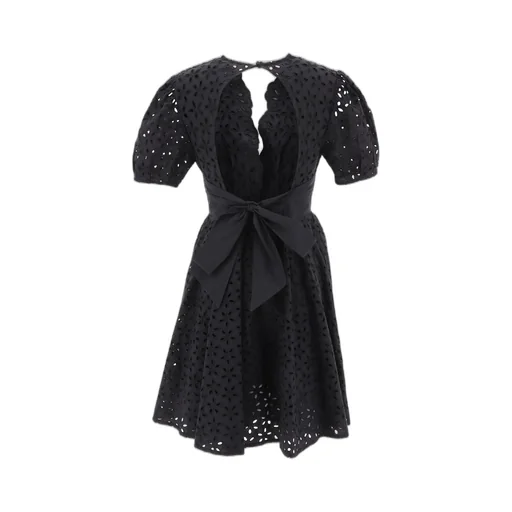 Pinko Broderie Anglaise V-Neck Mini Dress