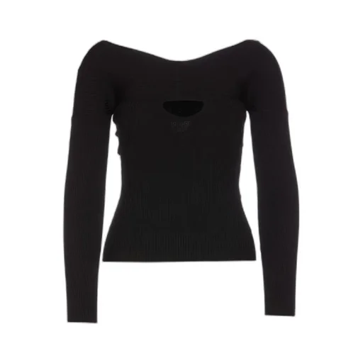 Pinko Cut-Out Detailed Ribbed-Knit Jumper