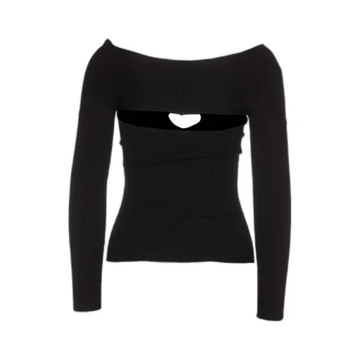 Pinko Cut-Out Detailed Ribbed-Knit Jumper
