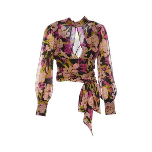 Pinko Floral-Printed Cut-Out Detailed Blouse