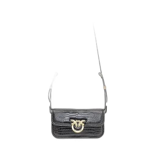 Pinko Love Birds Embossed Flap Shoulder Bag