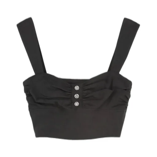 Pinko Button-Detailed Crop Top