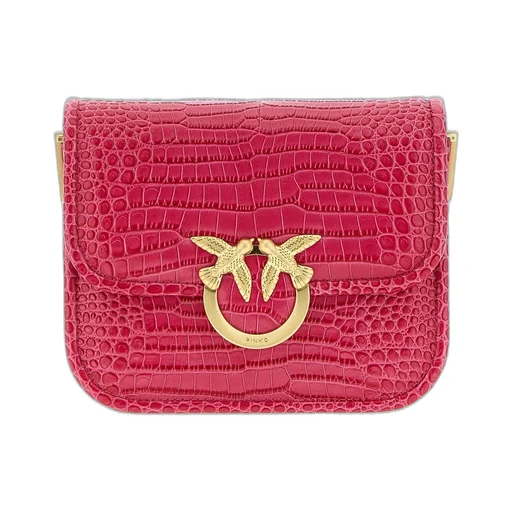 Pinko Love Birds Box Embossed Mini Shoulder Bag