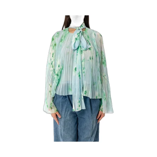 Pinko Pleated Floral Crepon Light Blouse