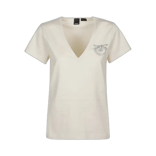 Pinko Love Birds Embellished V-Neck T-Shirt