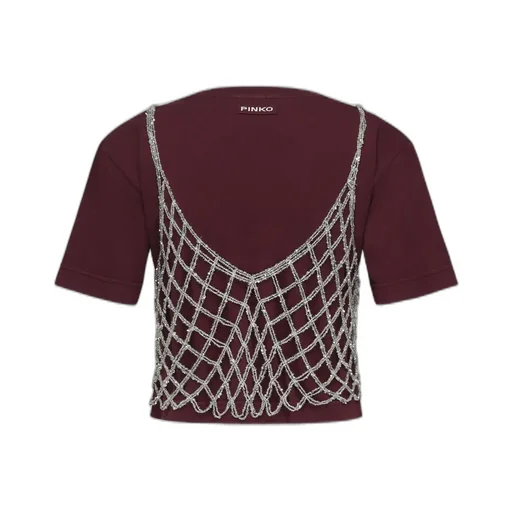 Pinko Sequin Embellished Cropped T-Shirt