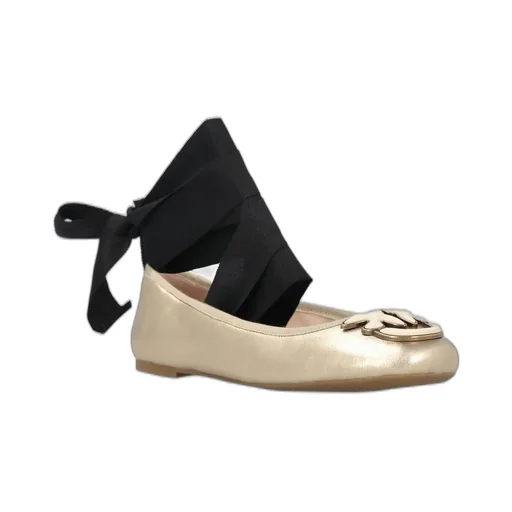 Pinko Logo Plaque Round Toe Flats