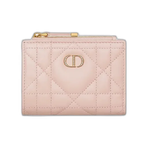 Dior Caro Dahlia Wallet With Crystals