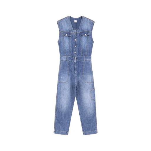 Pinko Sleeveless Denim Jumpsuit