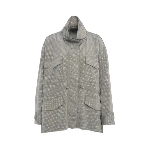 Pinko Embellished Mini Studded Technical Parka
