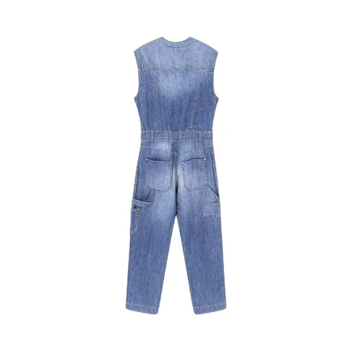 Pinko Sleeveless Denim Jumpsuit