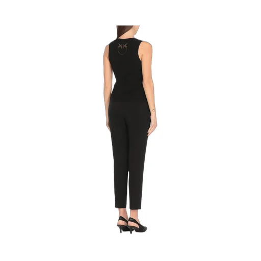 Pinko V-Neck Ribbed Sleeveless Top