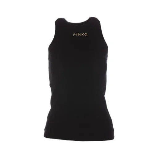 Pinko Logo Lettering Ribbed Top