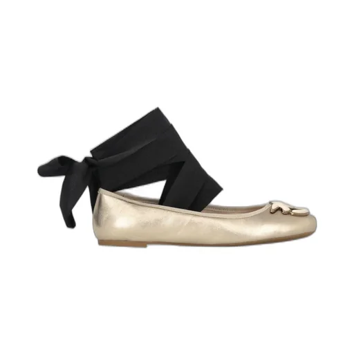 Pinko Logo Plaque Round Toe Flats