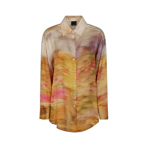 Pinko Graphic Printed Curved Hem Shirt