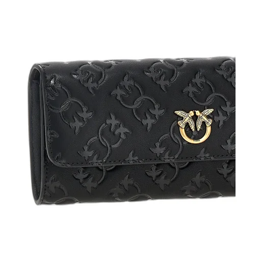 Pinko Love Birds Embossed Chain-Linked Wallet