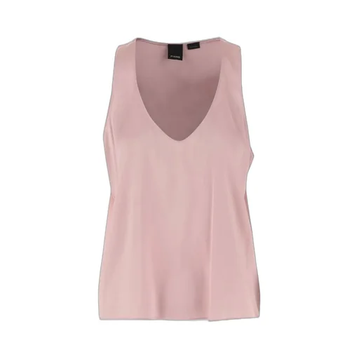 Pinko V-Neck Satin Sleeveless Top