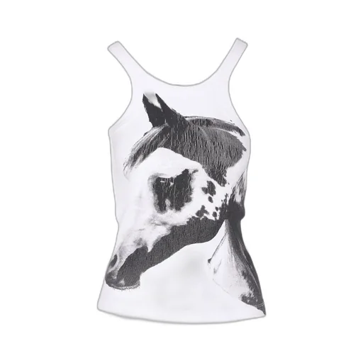 Pinko X Patrick Mcdowell Horse Print Ribbed Vest