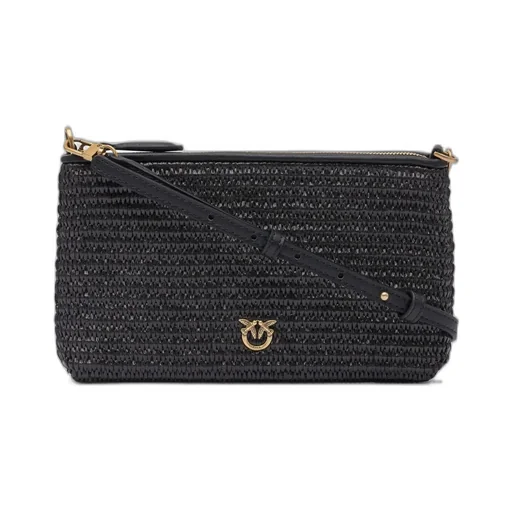 Pinko Love Birds Logo Plaque Clutch Bag