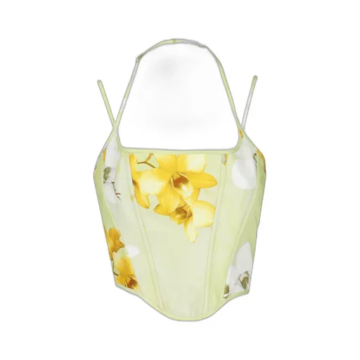 Pinko Floral-Printed Halterneck Corset Top