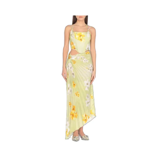 Pinko Floral-Printed Halterneck Corset Top