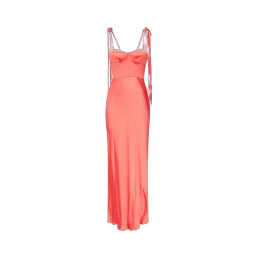 Pinko Fringed Satin Long Dress