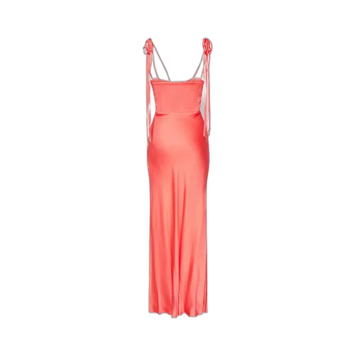Pinko Fringed Satin Long Dress