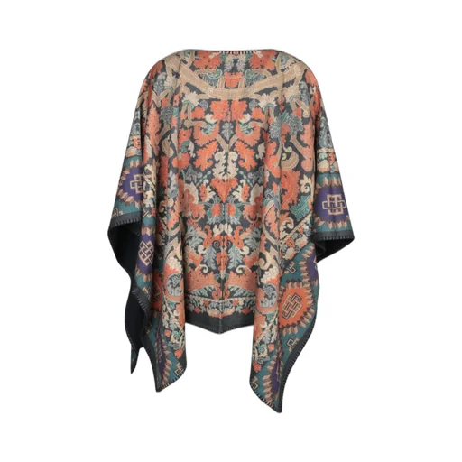Pierre-Louis Mascia Patterned Open Front Poncho