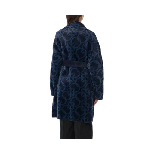 Pinko Pattern Belted Buttoned Coat
