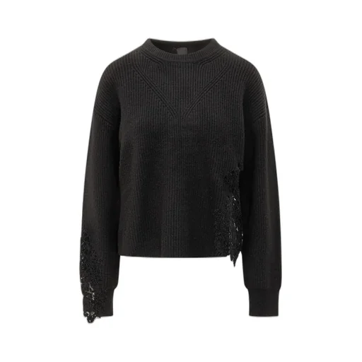 Pinko Lace-Appliqué Crewneck Jumper