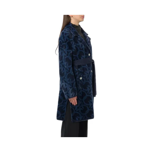 Pinko Pattern Belted Buttoned Coat
