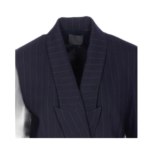 Pinko Double-Breasted Pinstriped Blazer