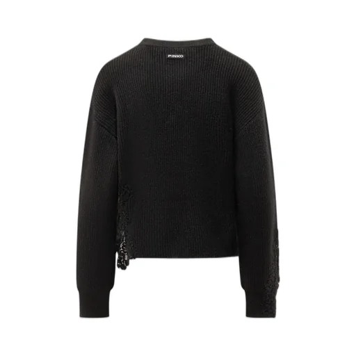 Pinko Lace-Appliqué Crewneck Jumper
