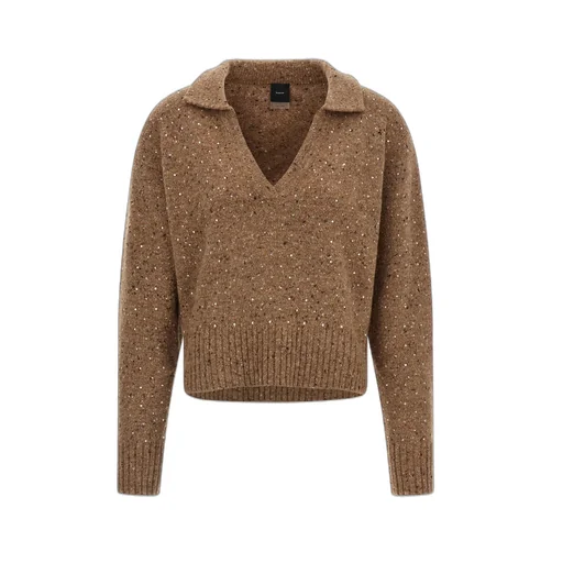 Pinko Nibani Sequin Embellished Polo Jumper