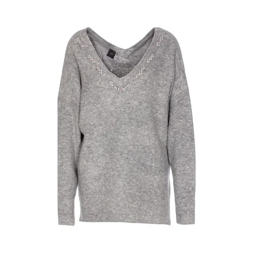 Pinkov-Neck Embellished Jumper