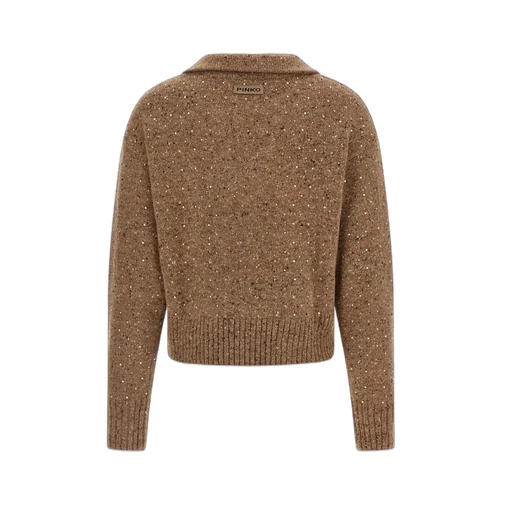 Pinko Nibani Sequin Embellished Polo Jumper