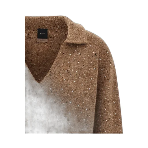 Pinko Nibani Sequin Embellished Polo Jumper